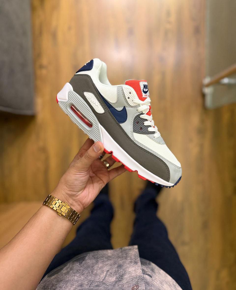 Nike Airmax 90 White Blue Grey Sneaker for Men's