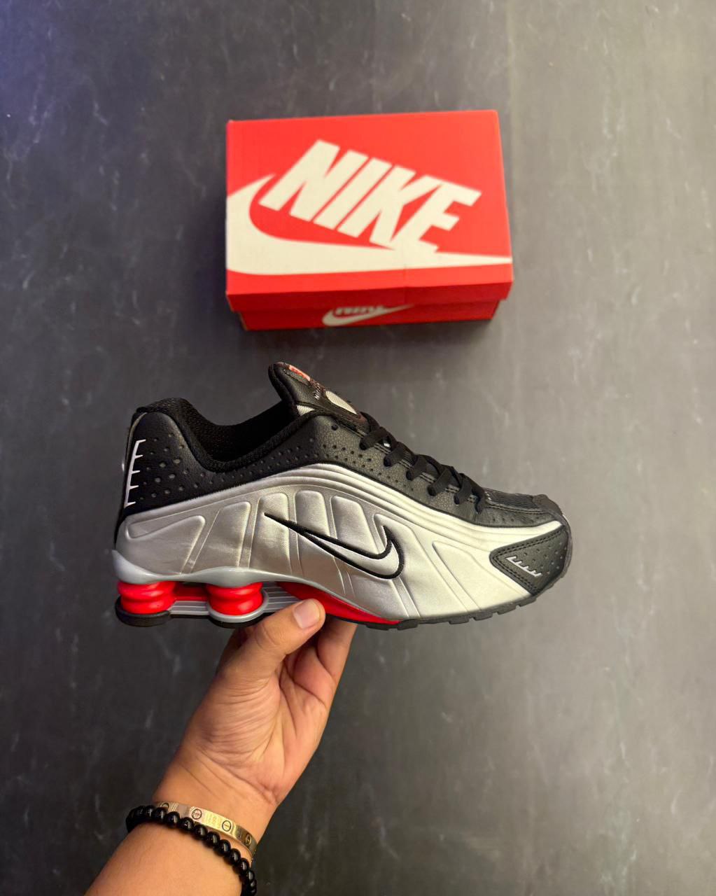 Nike Shoes Silver Black Red Sneaker for Men's