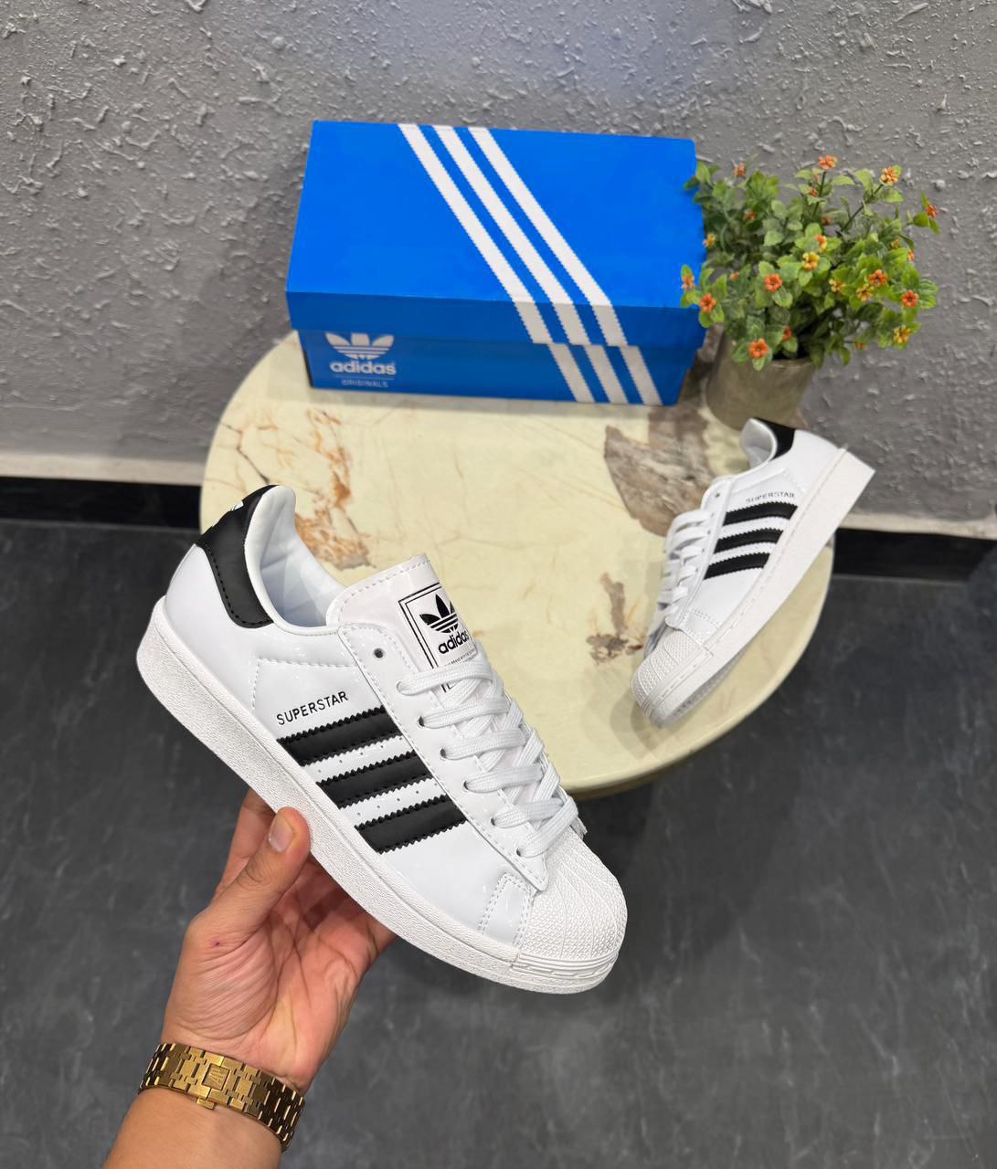Adidas Original Superstar Atmos White Patent Sneaker for Men's