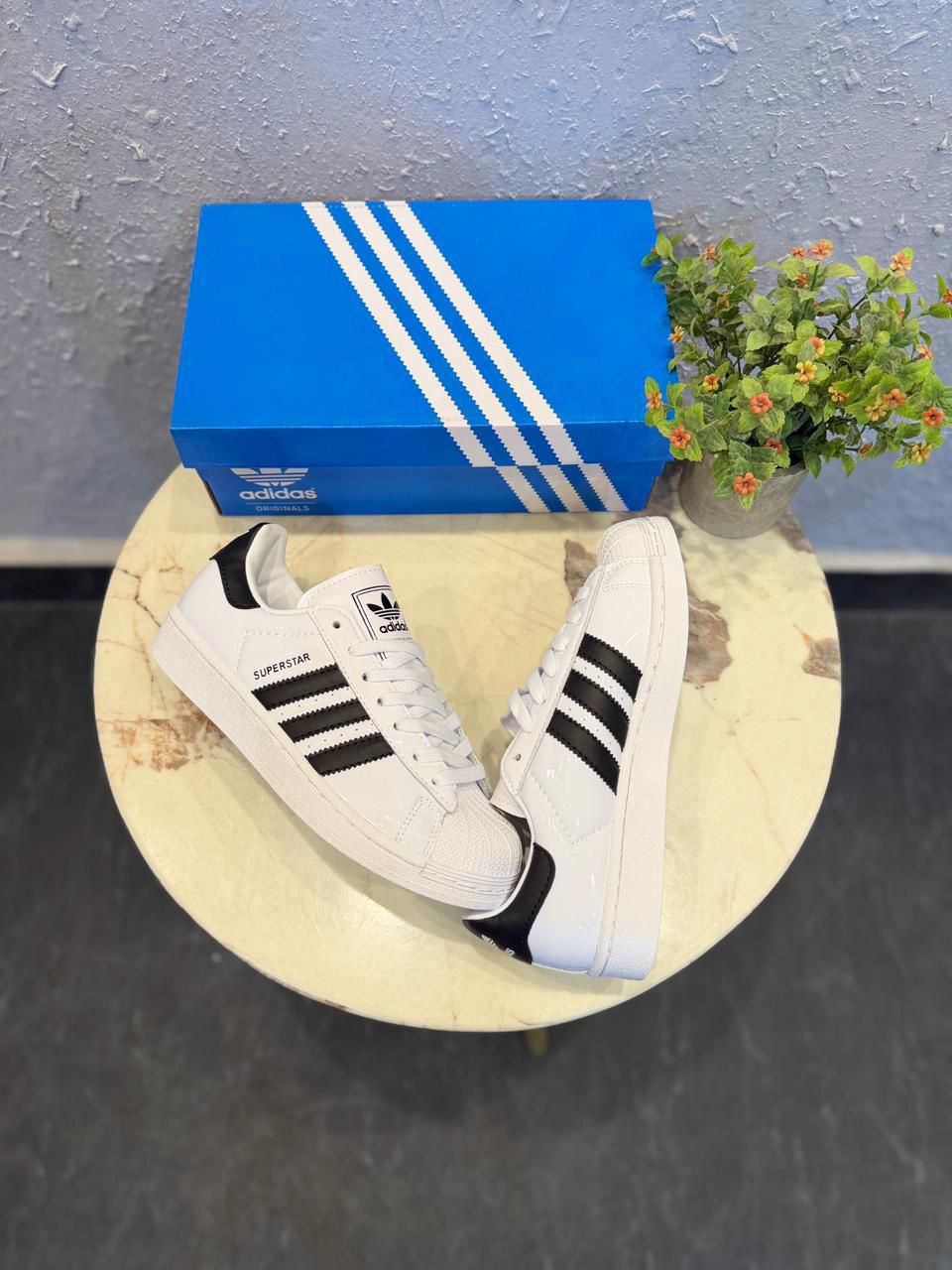 Adidas Original Superstar Atmos White Patent Sneaker for Men's