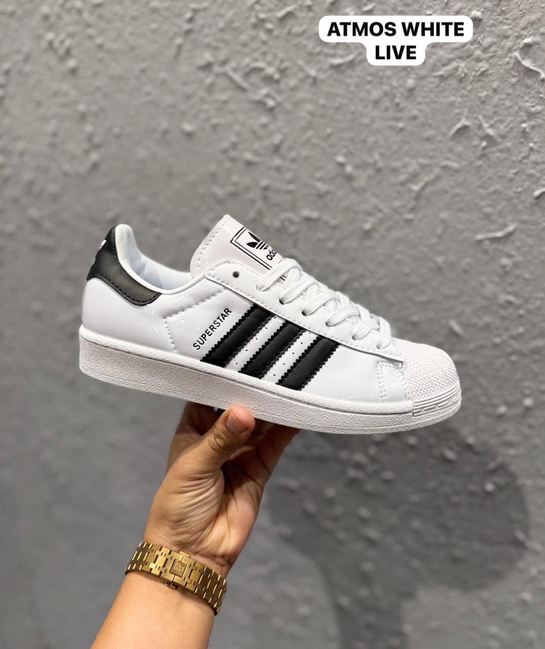 Adidas Original Superstar Atmos White Patent Sneaker for Men's