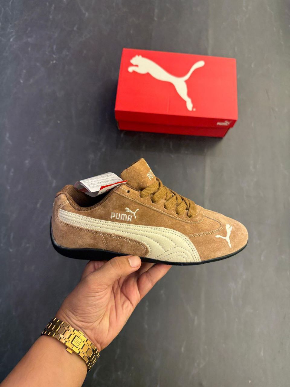 Puma Speed Cat Brown Coffee Sneaker for Girls