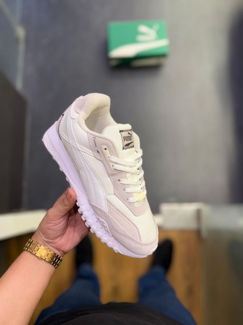 Puma Blacktop White Grey Sneaker for Men's