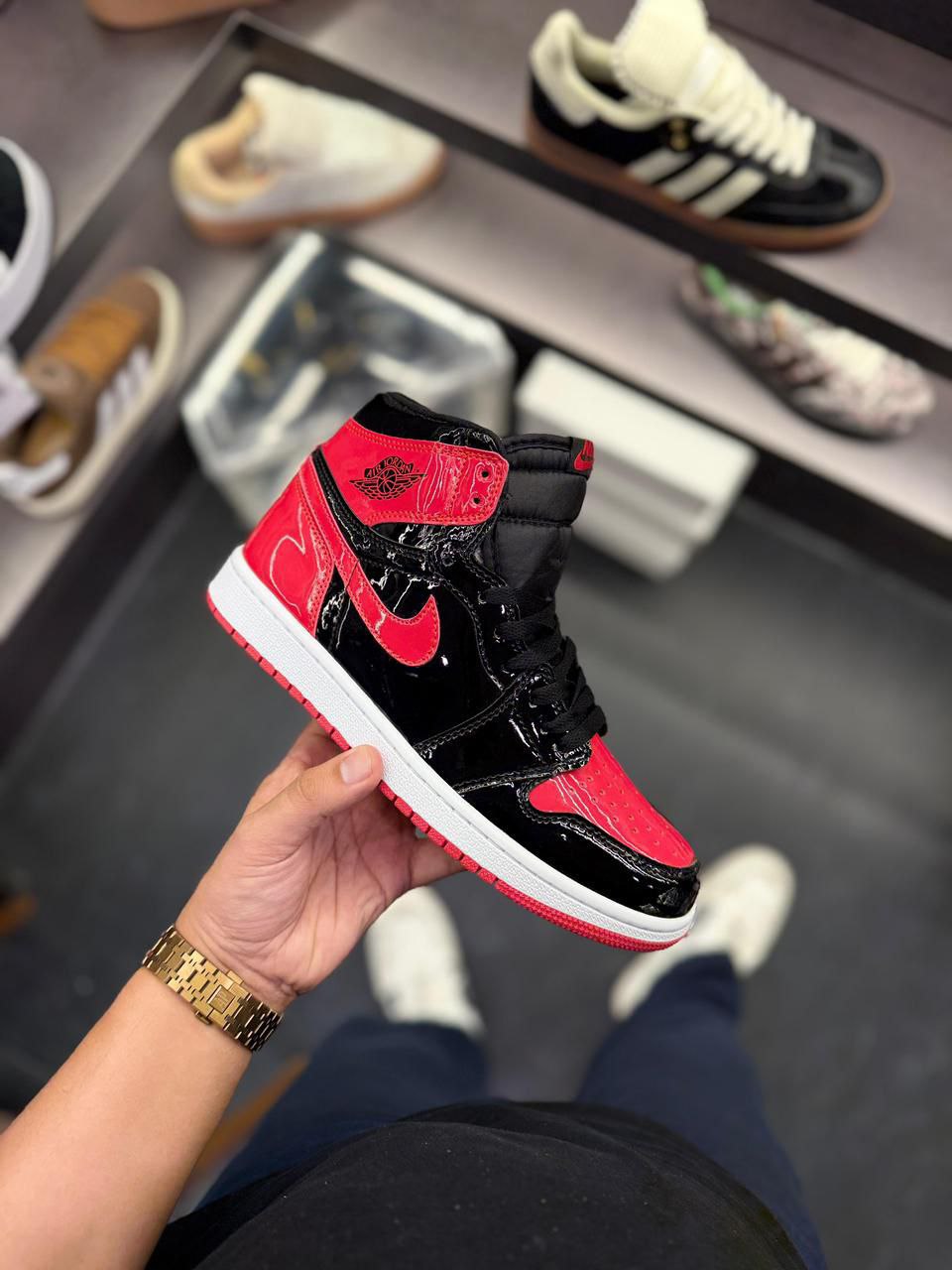 Air Jordan Retro 1 Patent Bred Sneaker for Men's