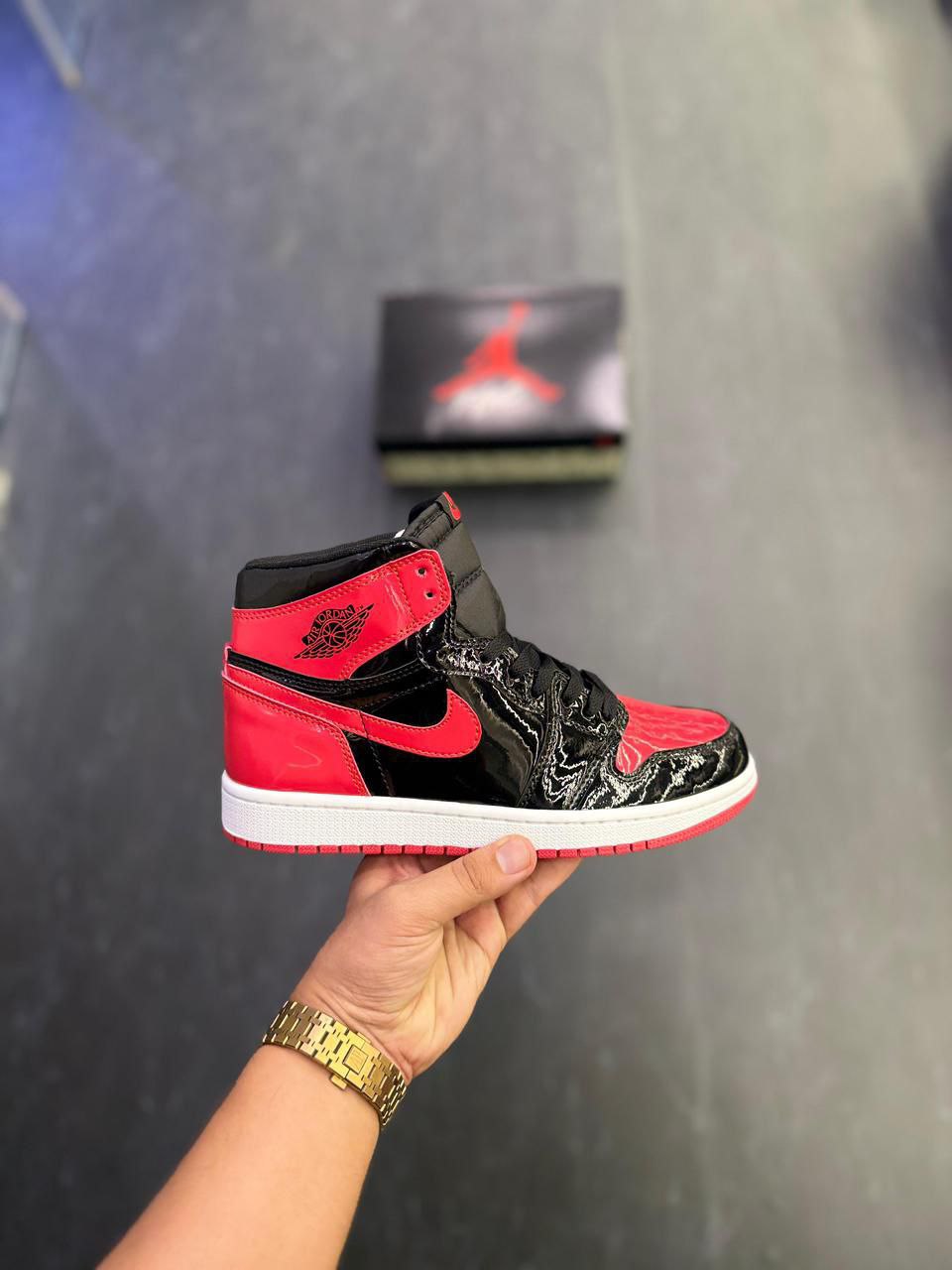 Air Jordan Retro 1 Patent Bred Sneaker for Men's